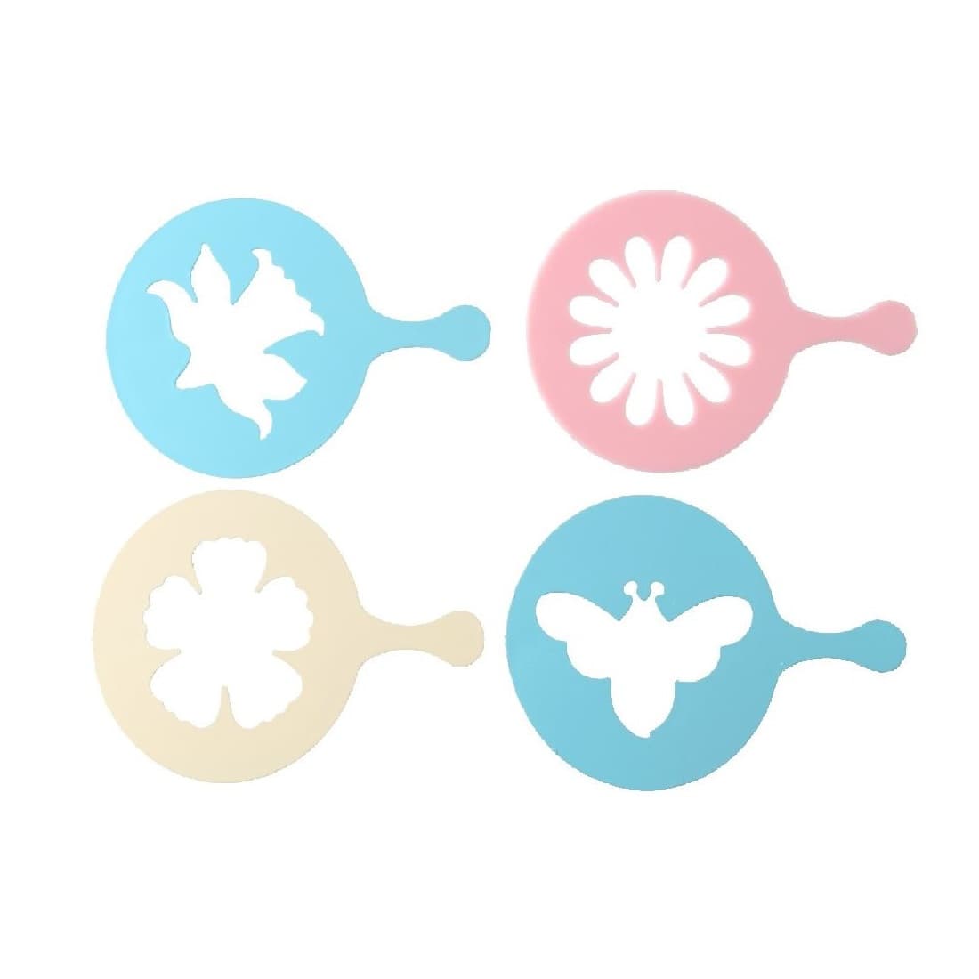 Декоратор для капучино и пирожных набор 4 шт. цветной