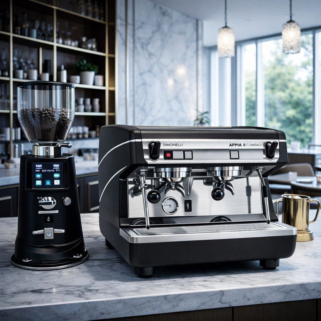 Двухгруппная компакт Nuova Simonelli Appia c кофемолкой