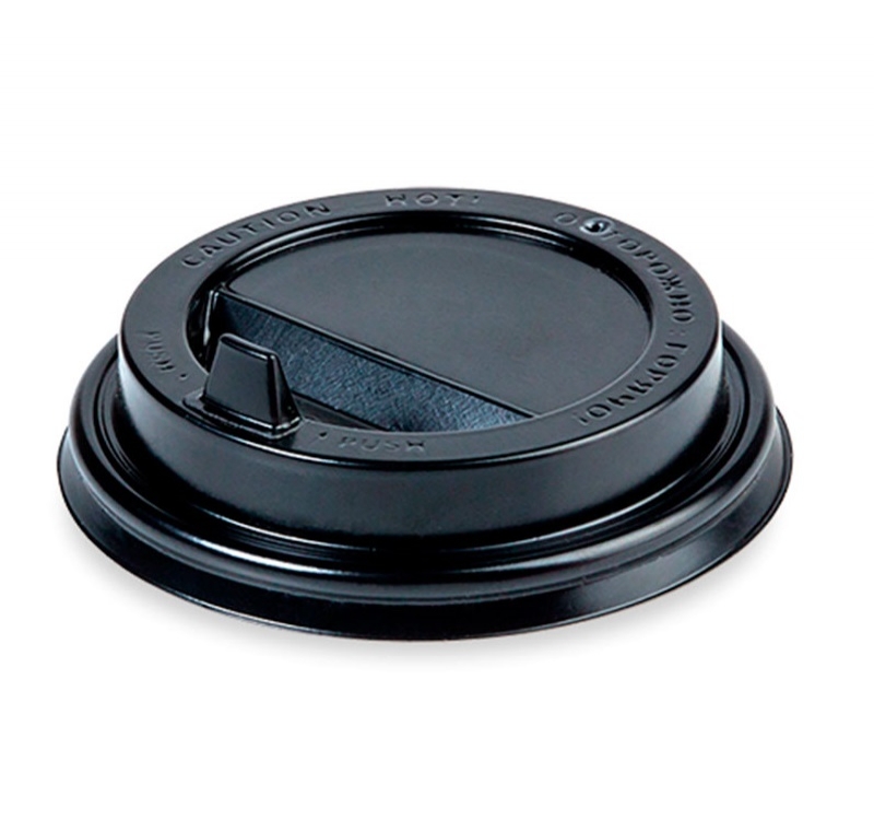 картинка Крышка черная с клапаном d=90мм (100 шт.) от магазина Ruscoffee.ru