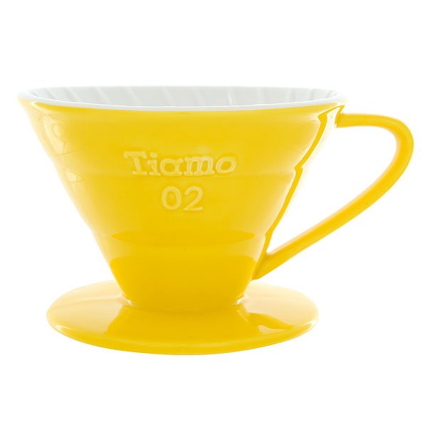 картинка Воронка Tiamo HG5544BB керамическая желтая от магазина Ruscoffee.ru